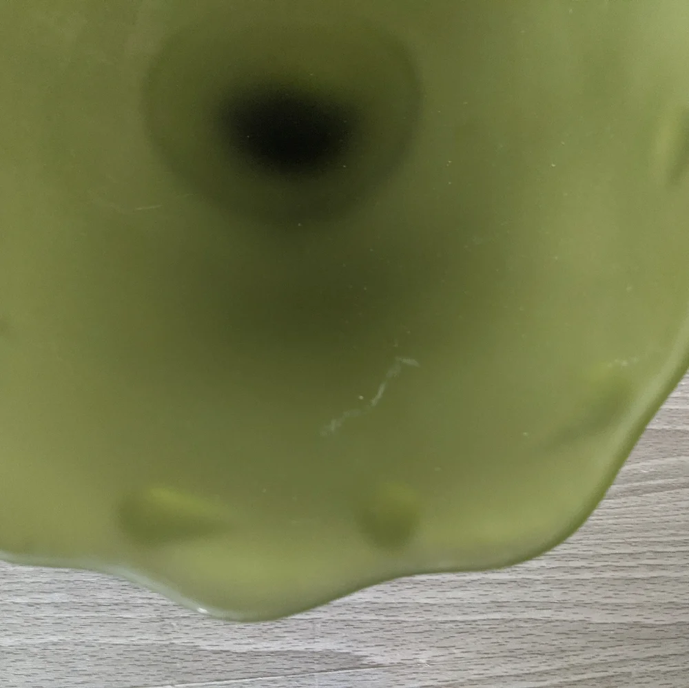 Vintage Indiana Green Frosted Glass Banana Stand